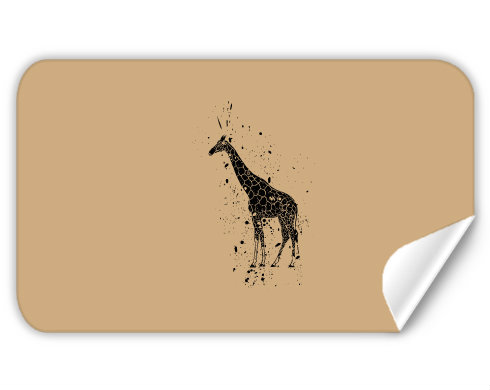 Žirafa Samolepky obdelník - Bílá