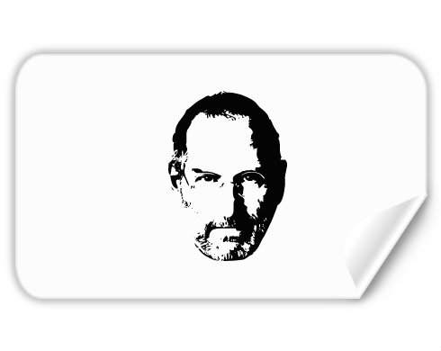 Steve Jobs Samolepky obdelník - Bílá