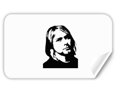 Kurt Cobain Samolepky obdelník - Bílá