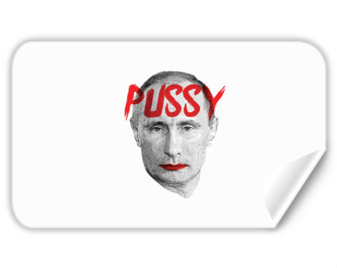 Pussy Putin Samolepky obdelník - Bílá