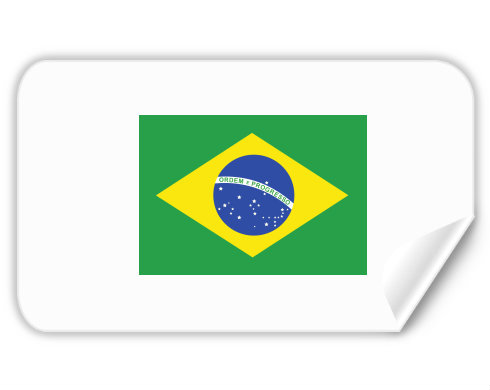 Brazilská vlajka Samolepky obdelník - Bílá