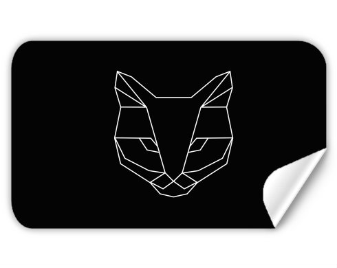 Cat polygon Samolepky obdelník - Bílá