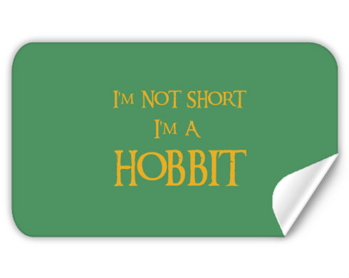 I′m Hobbit Samolepky obdelník - Bílá