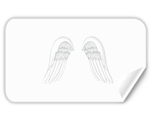 Andělská křídla Samolepky obdelník - Bílá