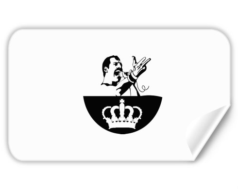 Freddie Mercury - Queen Samolepky obdelník - Bílá