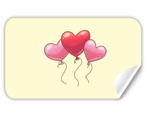 heart balloon Samolepky obdelník - Bílá