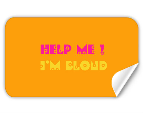 Help me! I`m Blond Samolepky obdelník - Bílá