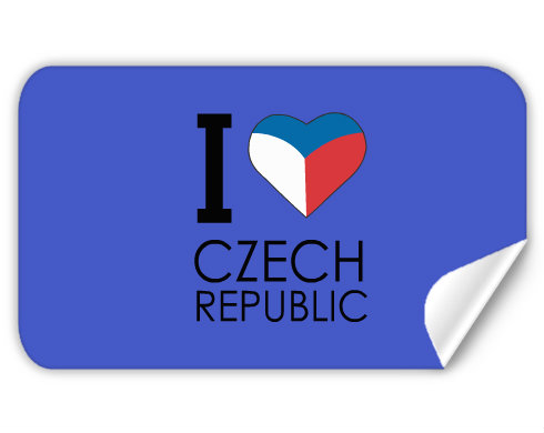 I love Czech republic Samolepky obdelník - Bílá