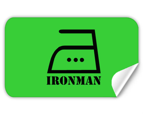 Ironman Samolepky obdelník - Bílá