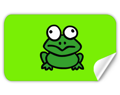 Žabka Samolepky obdelník - Bílá