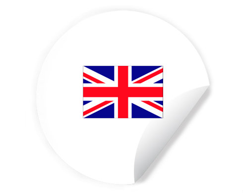 Velká Britanie Samolepky kruh - Bílá