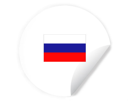 Rusko Samolepky kruh - Bílá