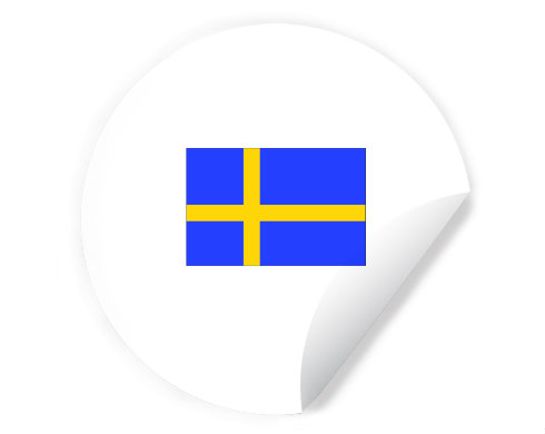Švédsko Samolepky kruh - Bílá