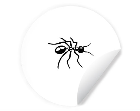 mravenec Samolepky kruh - Bílá