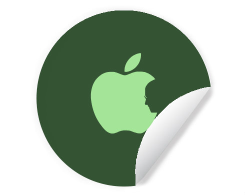 Apple Jobs Samolepky kruh - Bílá