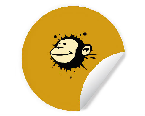 Opice flek Samolepky kruh - Bílá