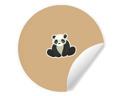 Panda Samolepky kruh - Bílá