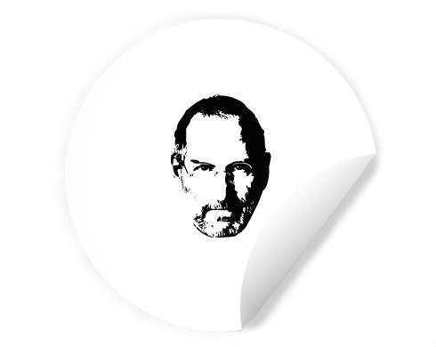 Steve Jobs Samolepky kruh - Bílá