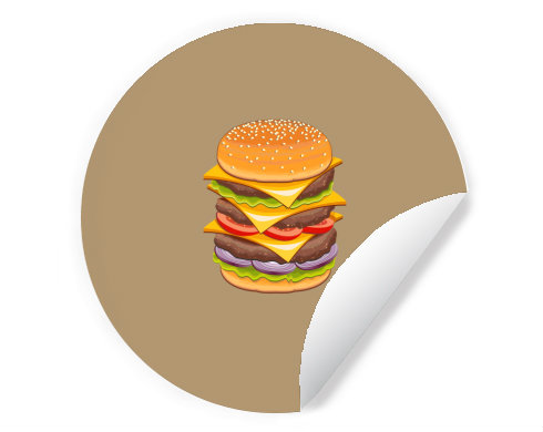 Hamburger Samolepky kruh - Bílá