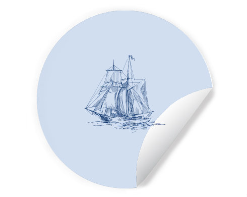 plachetnice Samolepky kruh - Bílá