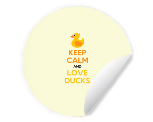 Keep calm and love ducks Samolepky kruh - Bílá