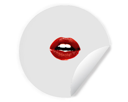 Lips Samolepky kruh - Bílá
