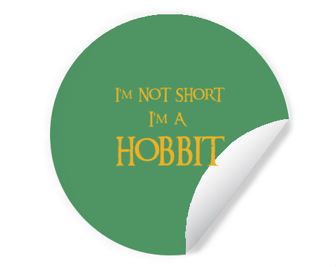 I′m Hobbit Samolepky kruh - Bílá