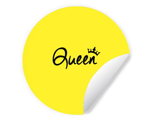 Queen Samolepky kruh - Bílá