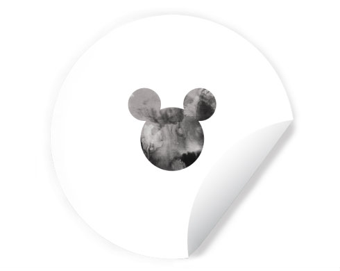 Mickey Mouse Samolepky kruh - Bílá