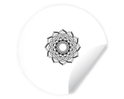 Mandala Samolepky kruh - Bílá