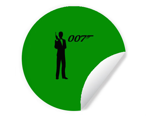 James Bond Samolepky kruh - Bílá