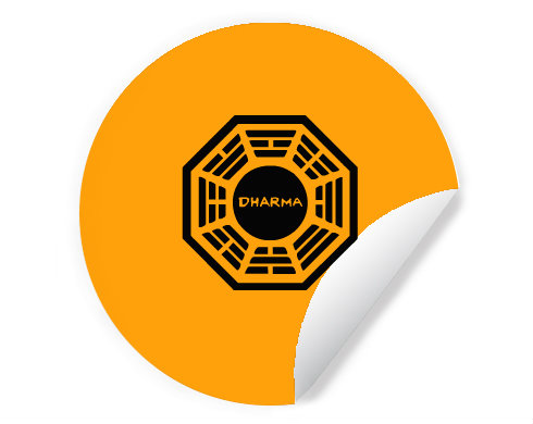 Dharma Samolepky kruh - Bílá