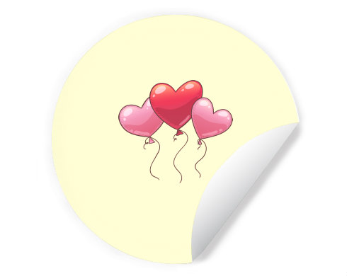 heart balloon Samolepky kruh - Bílá