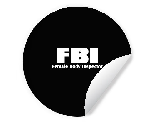FBI Samolepky kruh - Bílá