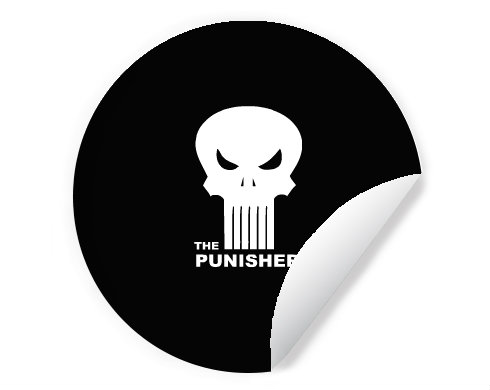 The Punisher Samolepky kruh - Bílá