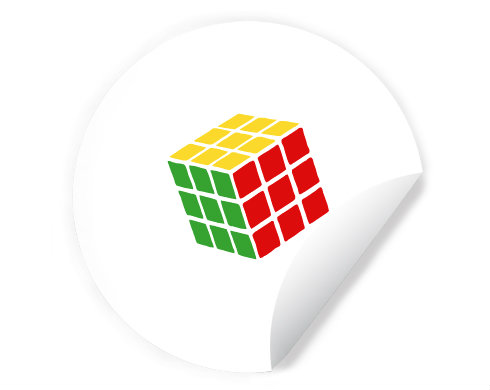 Rubikova kostka Samolepky kruh - Bílá
