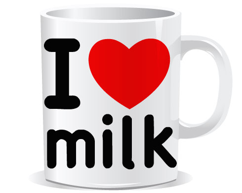 I Love milk Hrnek Premium - Bílá