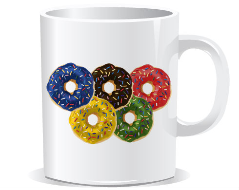 Donut olympics Hrnek Premium - Bílá