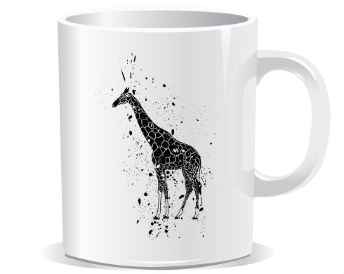 Žirafa Hrnek Premium - Bílá