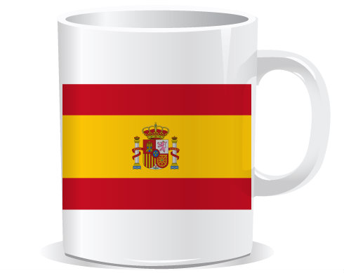 Španělská vlajka Hrnek Premium - Bílá