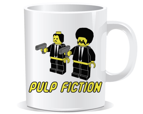 Pulp Fiction Lego Hrnek Premium - Bílá