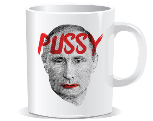 Pussy Putin Hrnek Premium - Bílá