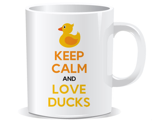 Keep calm and love ducks Hrnek Premium - Bílá