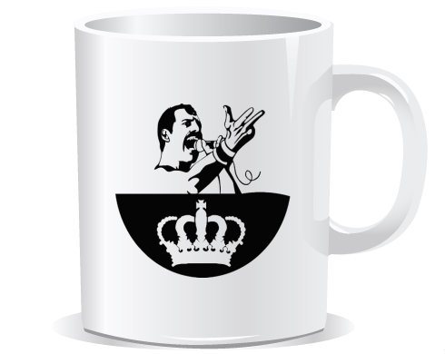 Freddie Mercury - Queen Hrnek Premium - Bílá