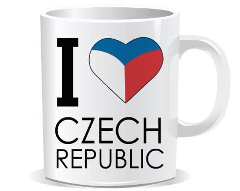 I love Czech republic Hrnek Premium - Bílá