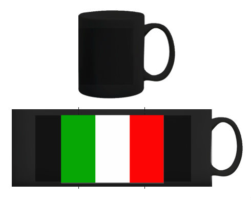 Itálie Černý hrnek - černá