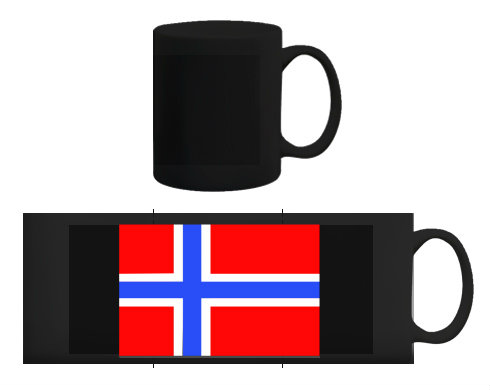 Norsko Černý hrnek - černá