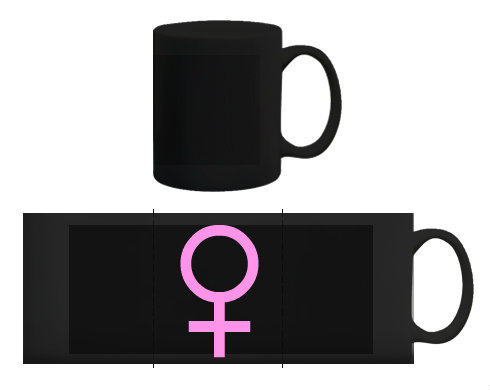 Žena pohlaví symbol Černý hrnek - černá