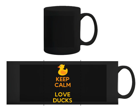 Keep calm and love ducks Černý hrnek - černá
