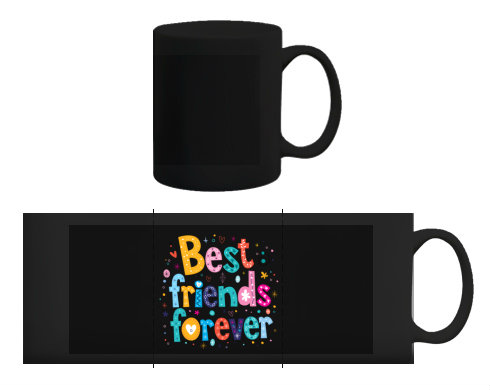 Best Friends Černý hrnek - černá